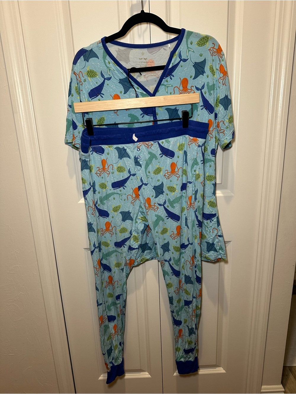Little Sleepies Women’s Bamboo Pajama Set Size XL top and L bottom